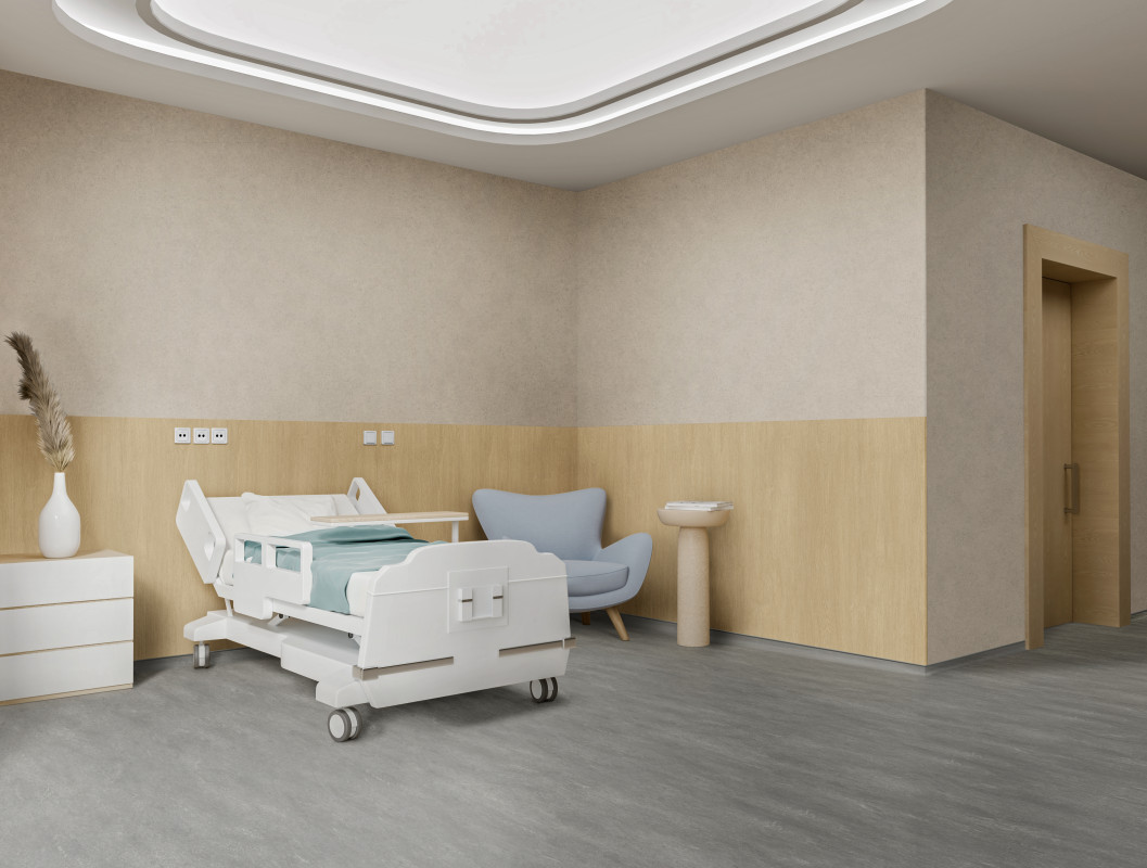 Mantas Comerciais / ProtectWall - Parede / Saúde / Quartos / Oak Tree Natural / 264991075 / Concrete Cool Grey / 264991058